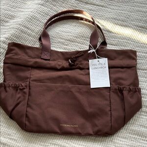 Modern Picnic Brown Tote Bag